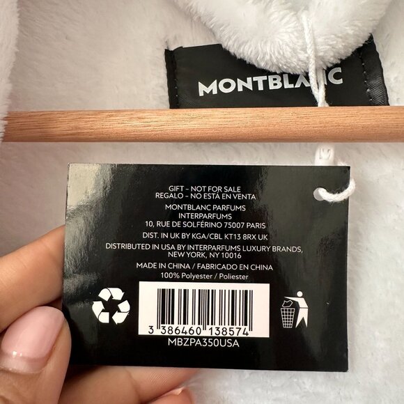Montblanc White Unisex Bathrobe Super Soft Plush NWT One size - Picture 3 of 8